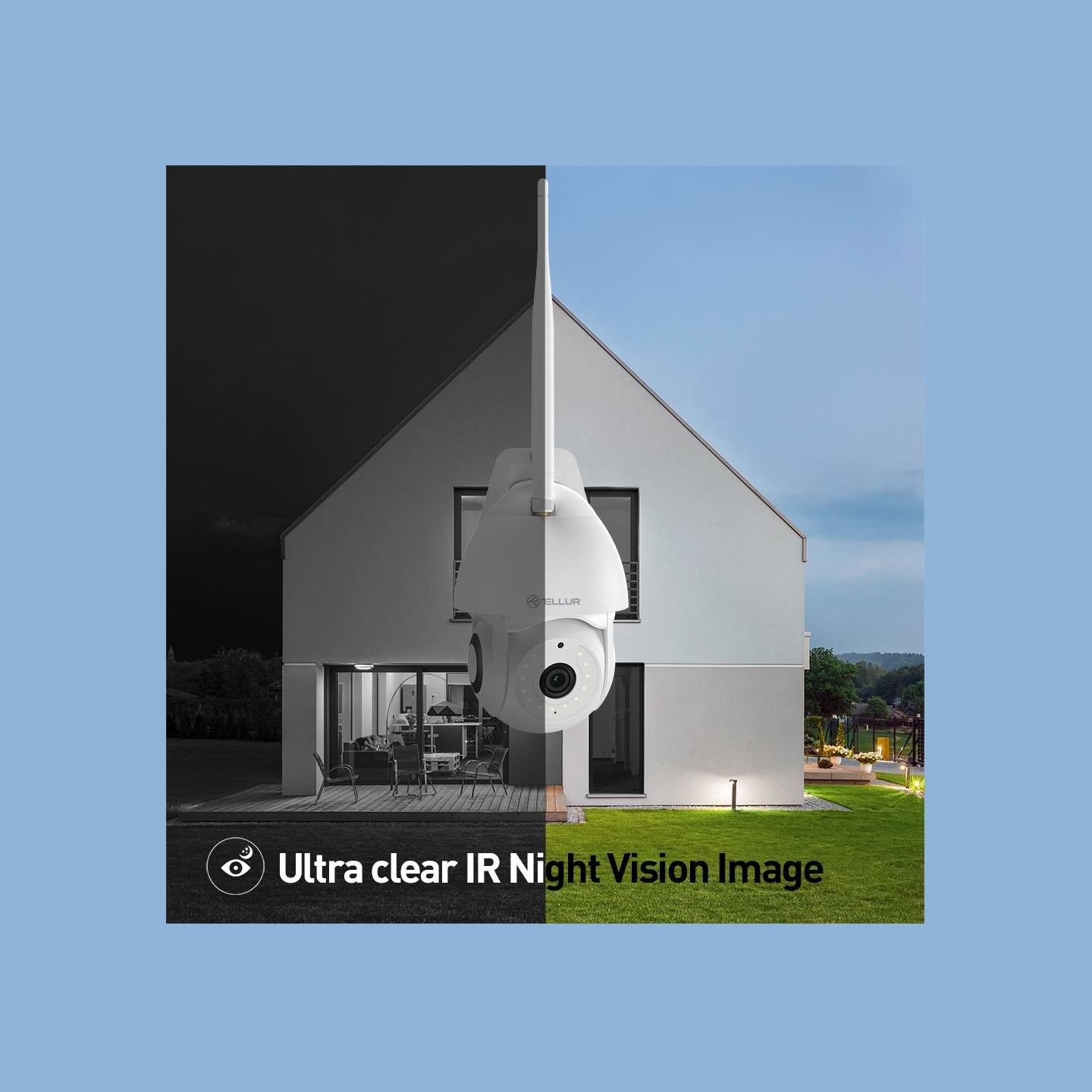 Tellur Smart WiFi Outdoor Camera 3MP, UltraHD, Autotracking, PTZ white