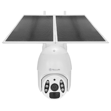 Tellur Smart WiFi Solar Camera P&T 3MP, 2K UltraHD, PIR, 20W solar panel, white