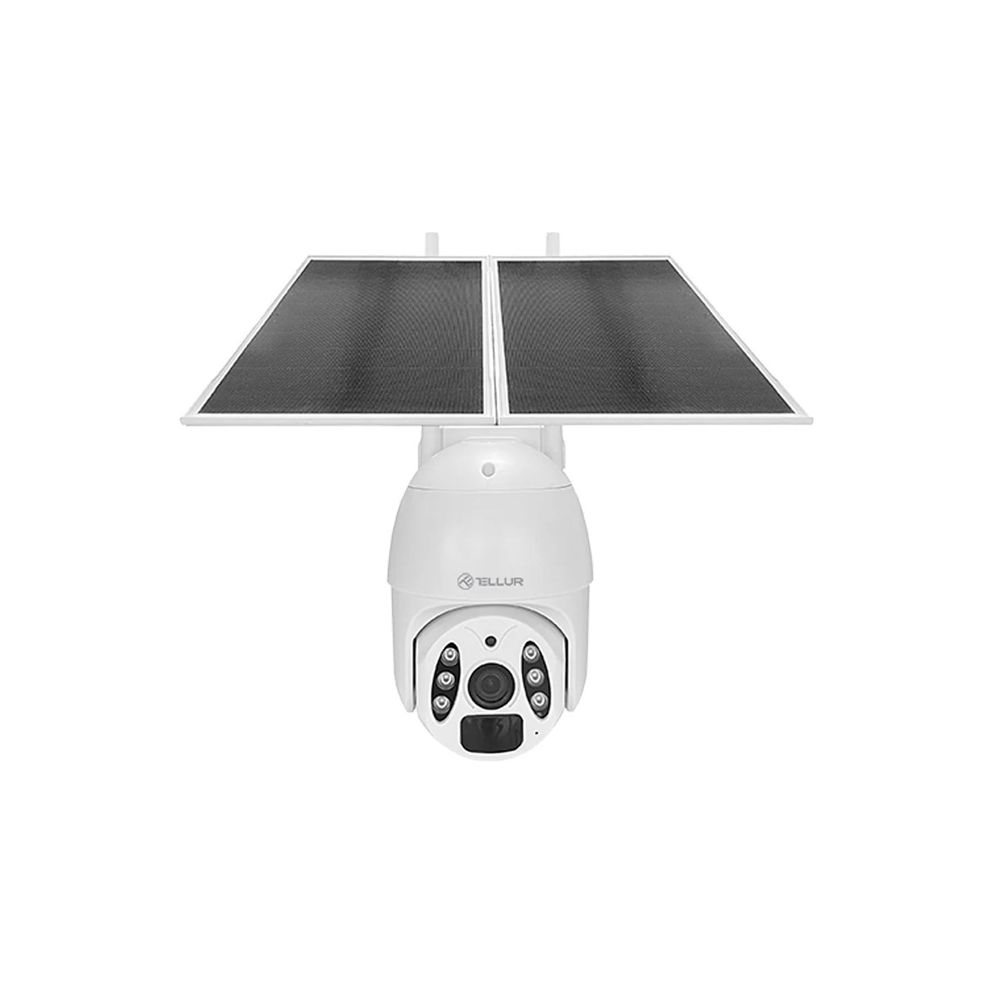 Tellur Smart WiFi Solar Camera P&T 3MP, 2K UltraHD, PIR, 20W solar panel, white