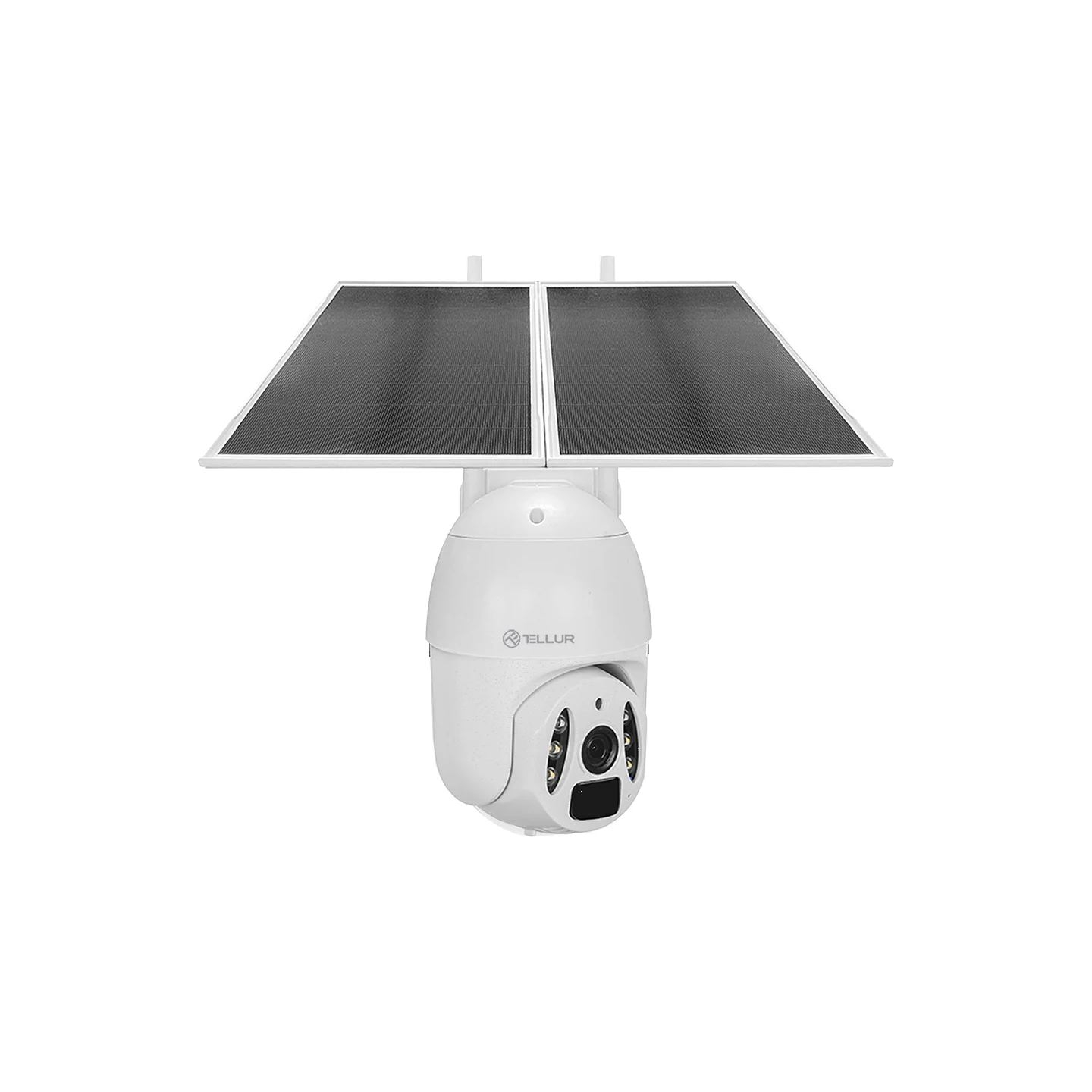 Tellur Smart WiFi Solar Camera P&T 3MP, 2K UltraHD, PIR, 20W solar panel, white