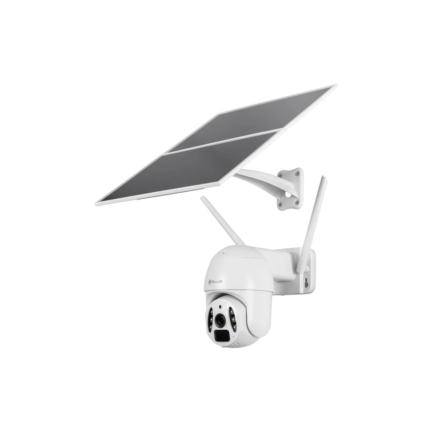 Tellur Smart WiFi Solar Camera P&T 3MP, 2K UltraHD, PIR, 20W solar panel, white