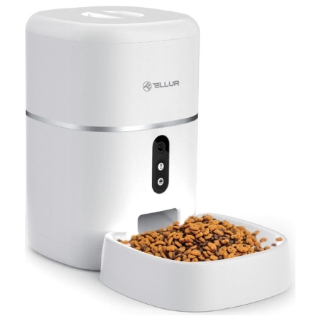 Tellur Smart WiFi Pet Feeder, UltraHD Camera, 4L white