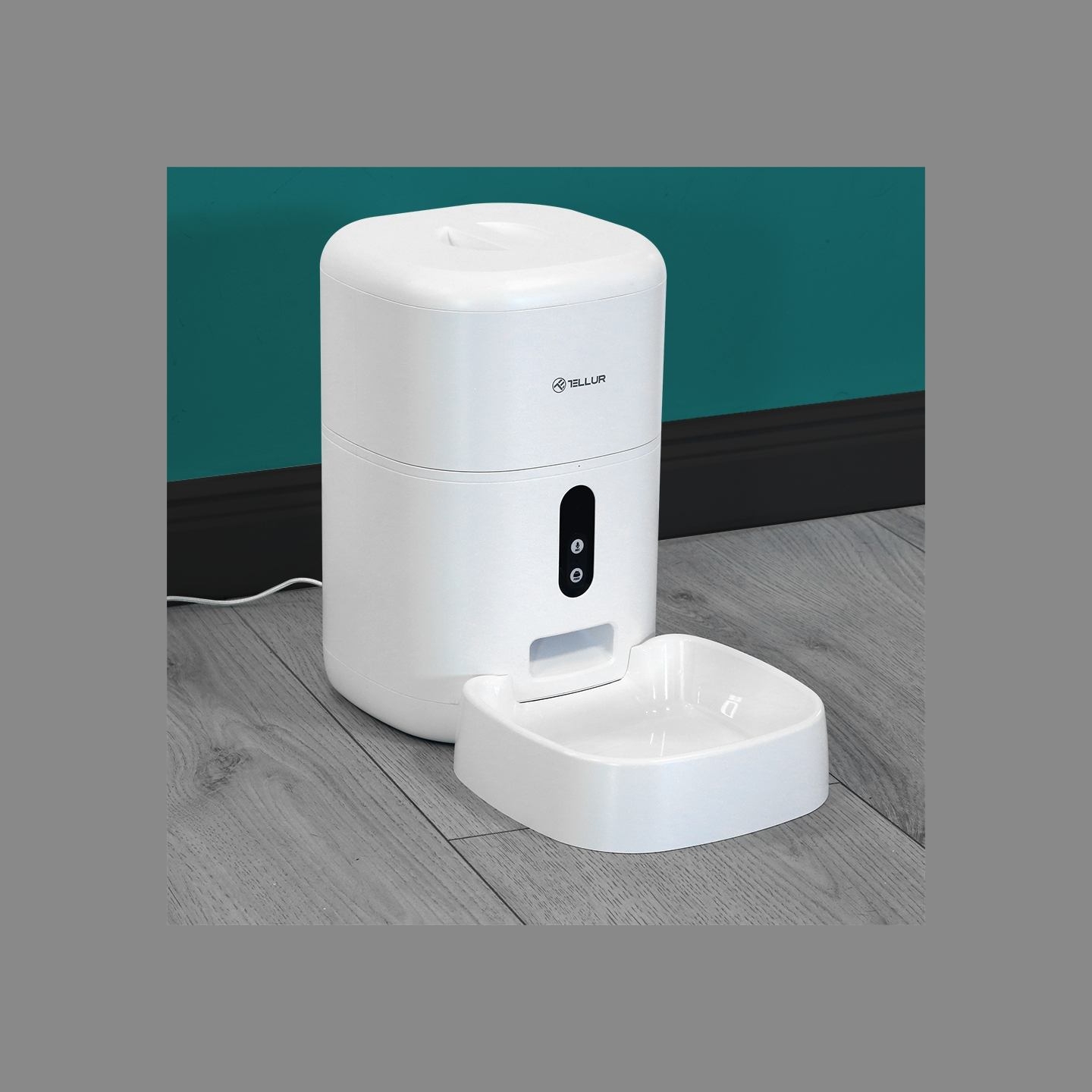 Tellur Smart WiFi Pet Feeder, UltraHD Camera, 4L white