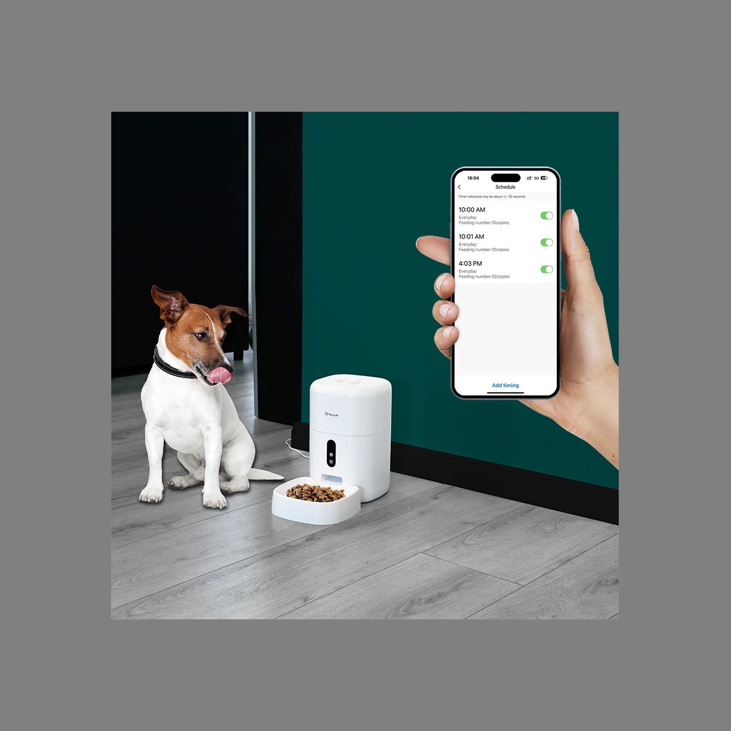 Tellur Smart WiFi Pet Feeder, UltraHD Camera, 4L white