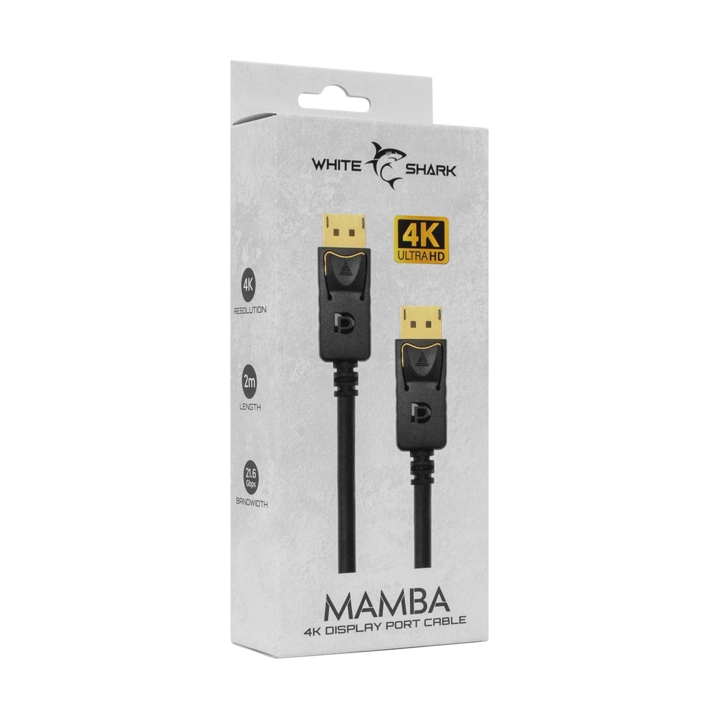 White Shark MAMBA Cable DP-DP M/M 2m 4K@60Hz