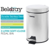 Beldray LA038098SSAFEU7 3 Litre Soft-Close Pedal Bin SS