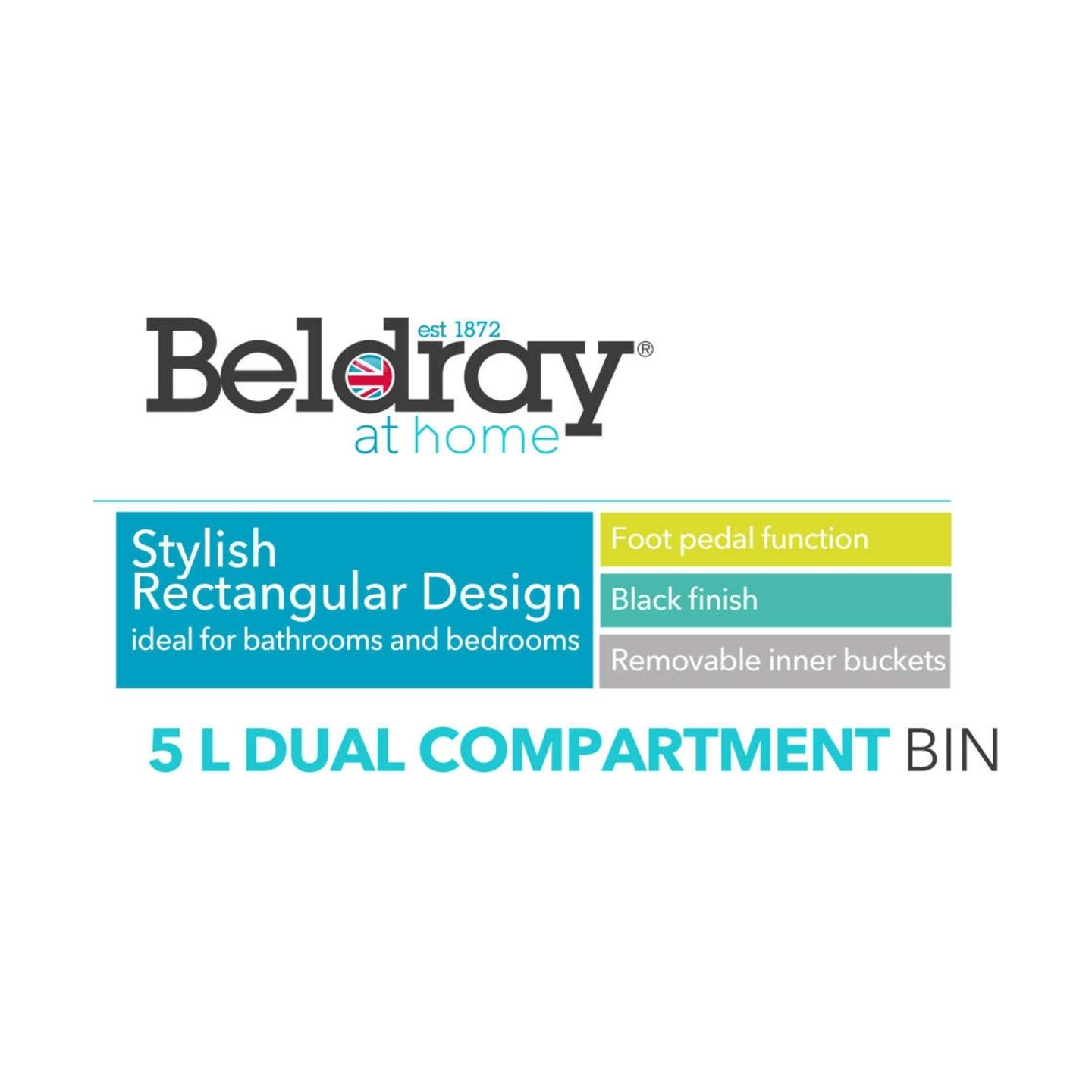 Beldray LA035235BLKFEU7 5-Litre Dual Compartment Bin – Black