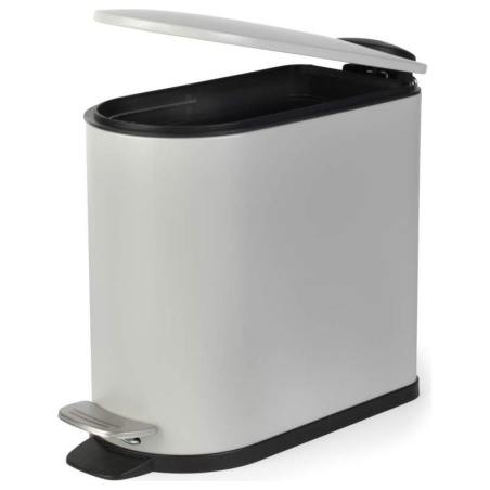 Beldray LA036690GRYPEU7 Slimline D-Shaped Pedal Bin 5 Litre, Grey