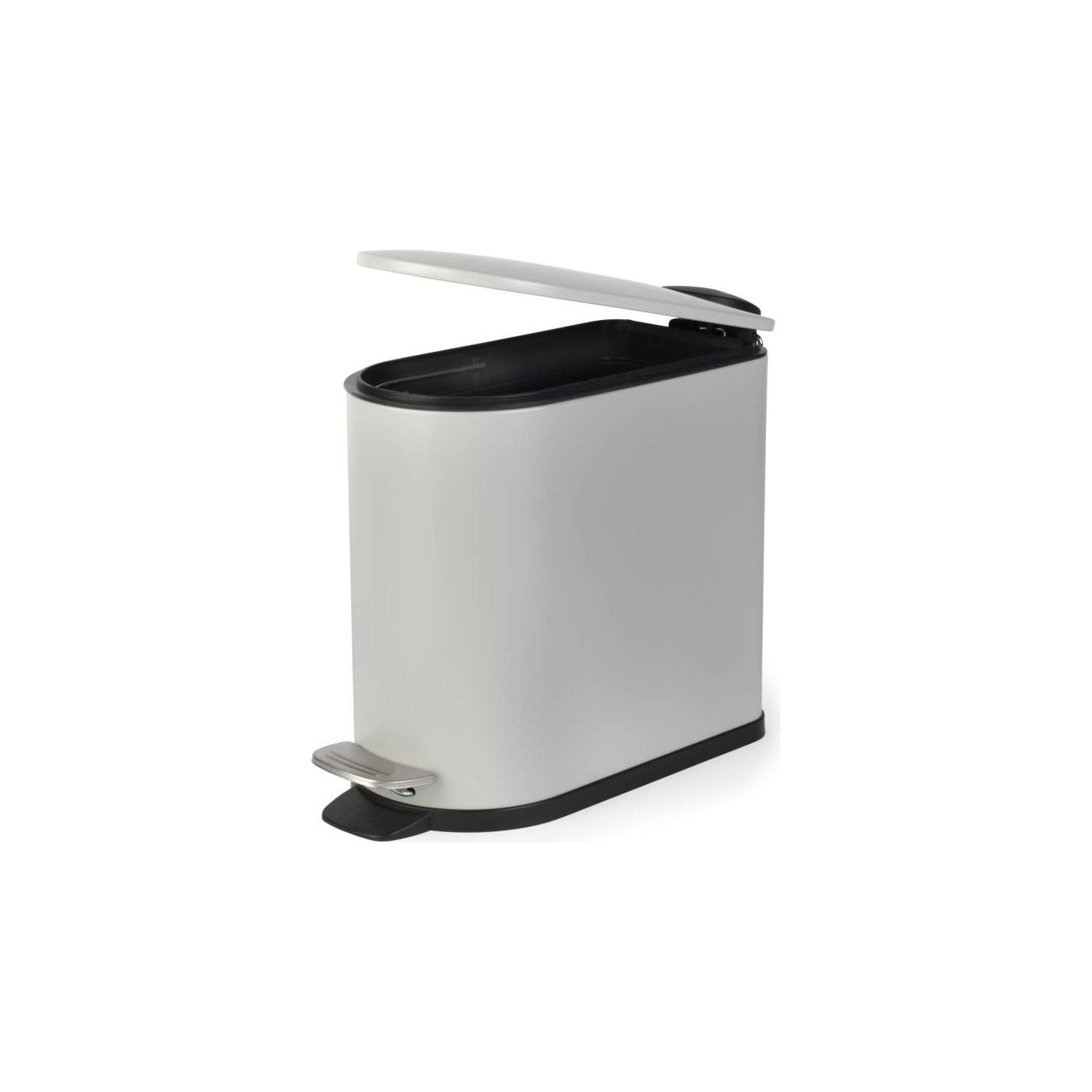 Beldray LA036690GRYPEU7 Slimline D-Shaped Pedal Bin 5 Litre, Grey