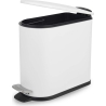 Beldray LA036690WHTPEU7  Slimline D-Shaped Pedal Bin  5-Litre, White