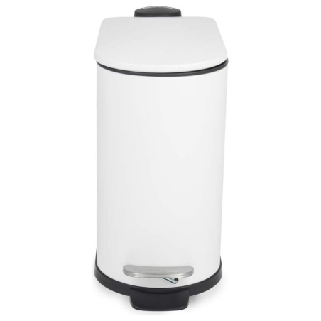 Beldray LA036690WHTPEU7  Slimline D-Shaped Pedal Bin  5-Litre, White