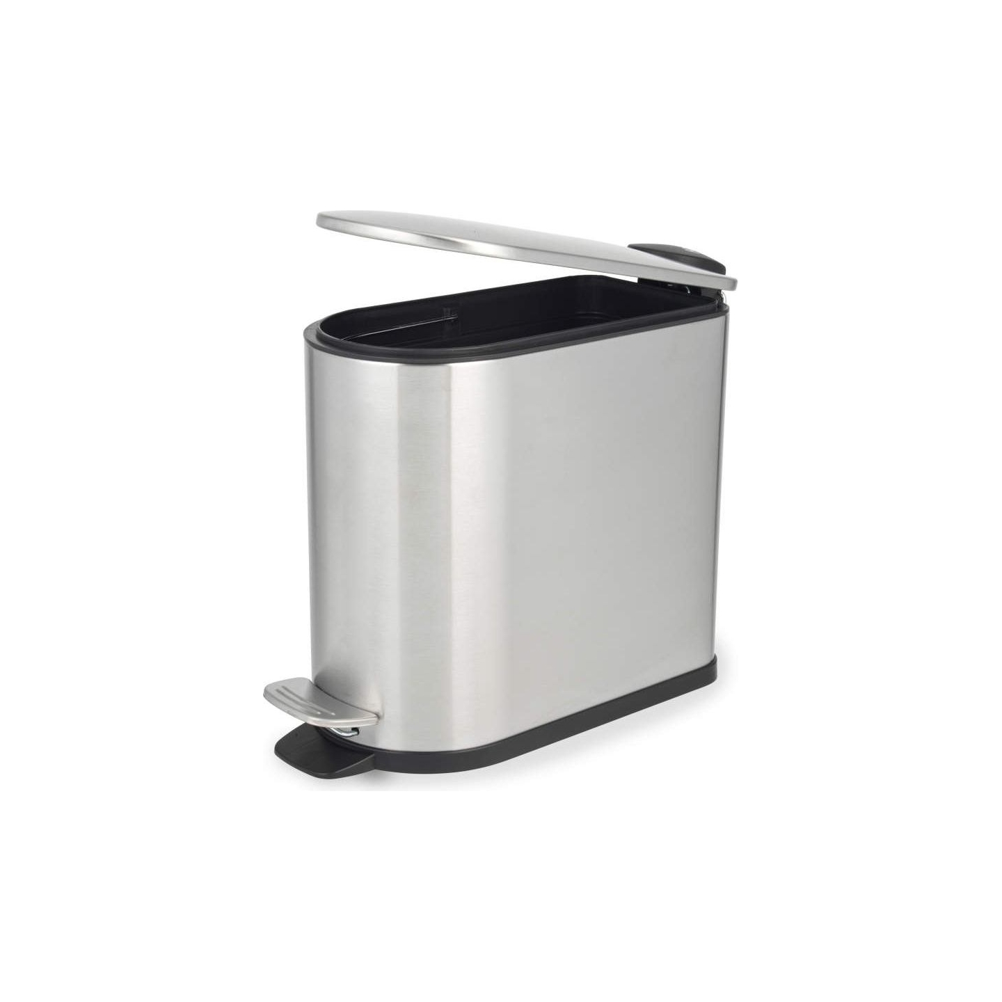 Beldray LA036683SSPEU7 Slimline D-Shaped Pedal Bin  5-Litre, Silver