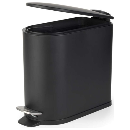 Beldray LA036690BLKPEU7  Slimline D-Shaped Pedal Bin  5-Litre, Black