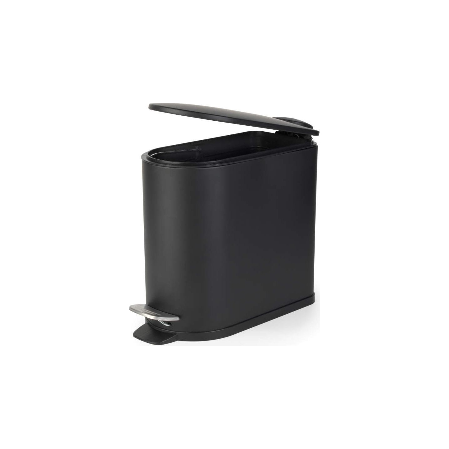Beldray LA036690BLKPEU7  Slimline D-Shaped Pedal Bin  5-Litre, Black