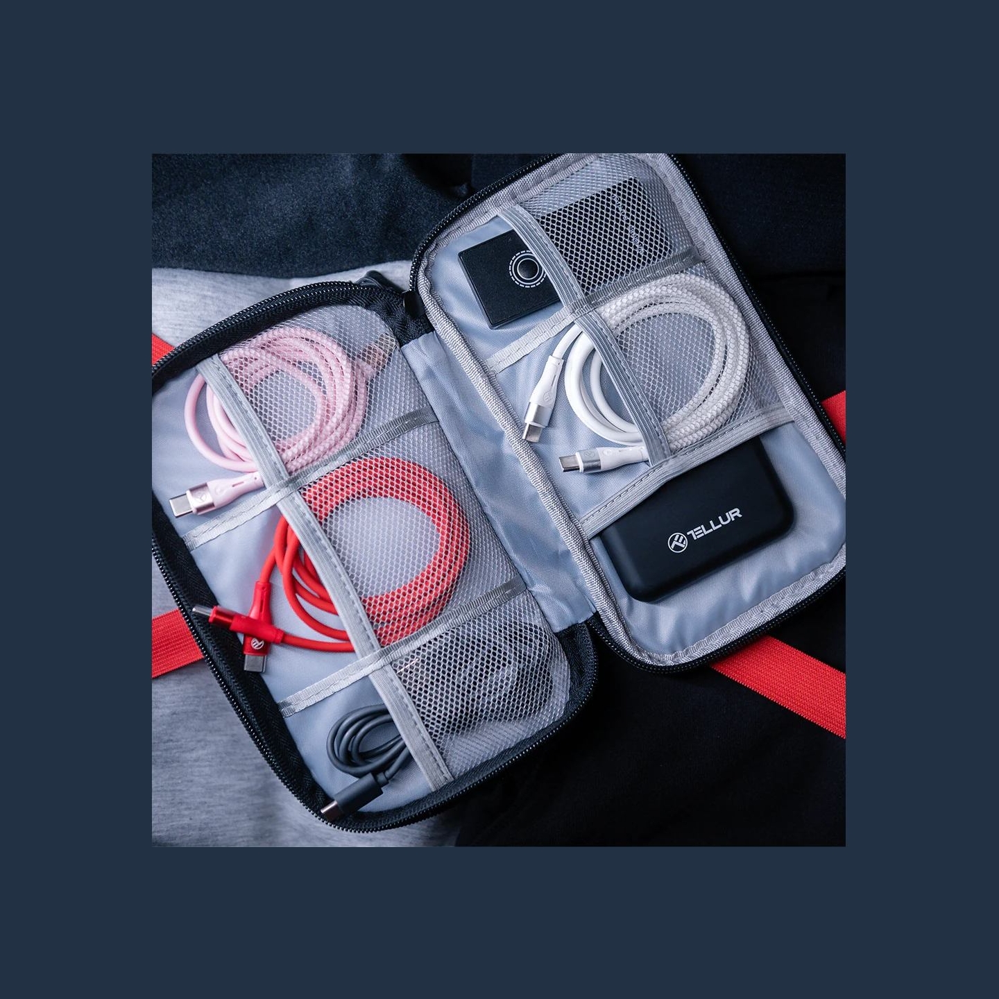 Tellur Universal travel cable organiser Black