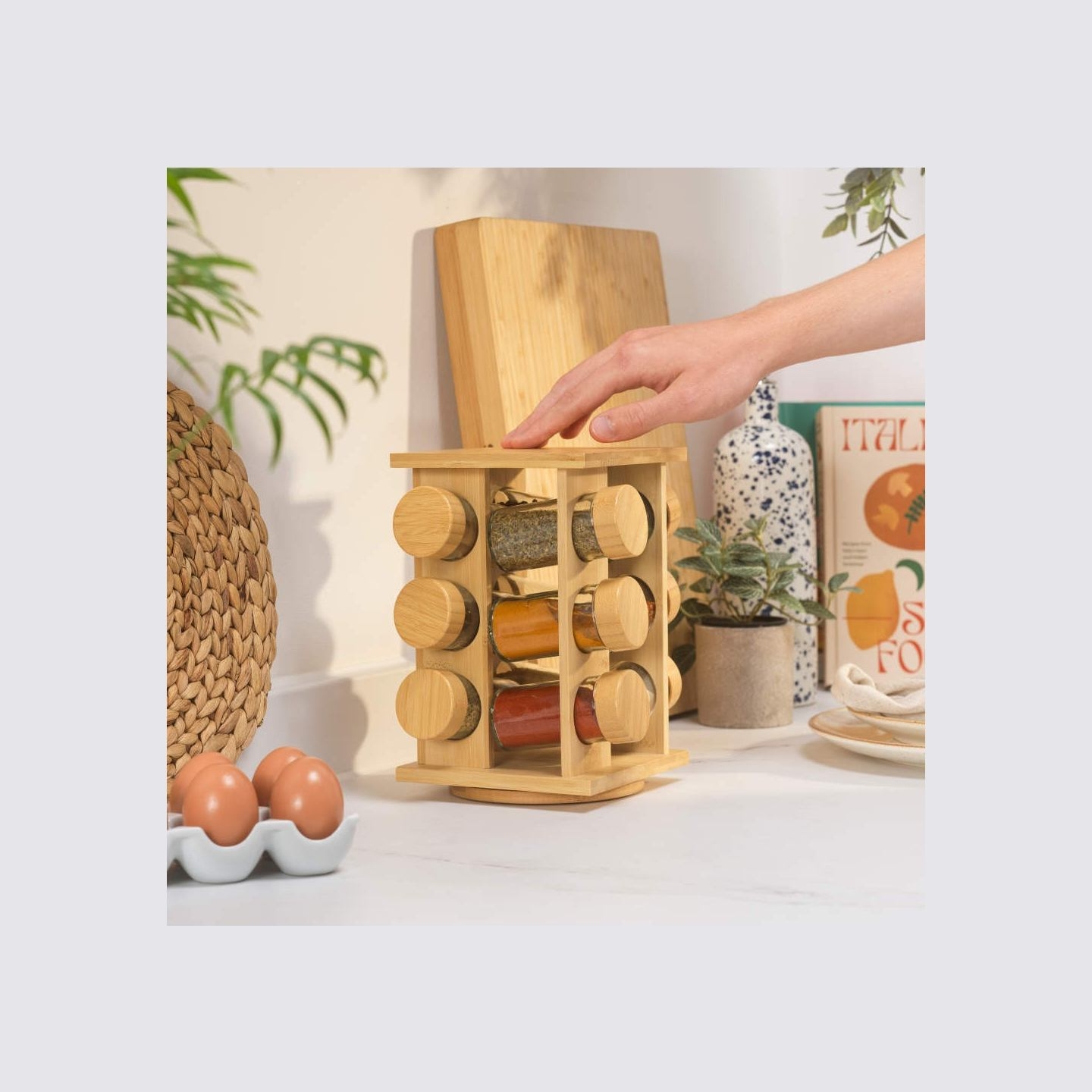 Salter BW14238 Bamboo Rotating Spice Rack