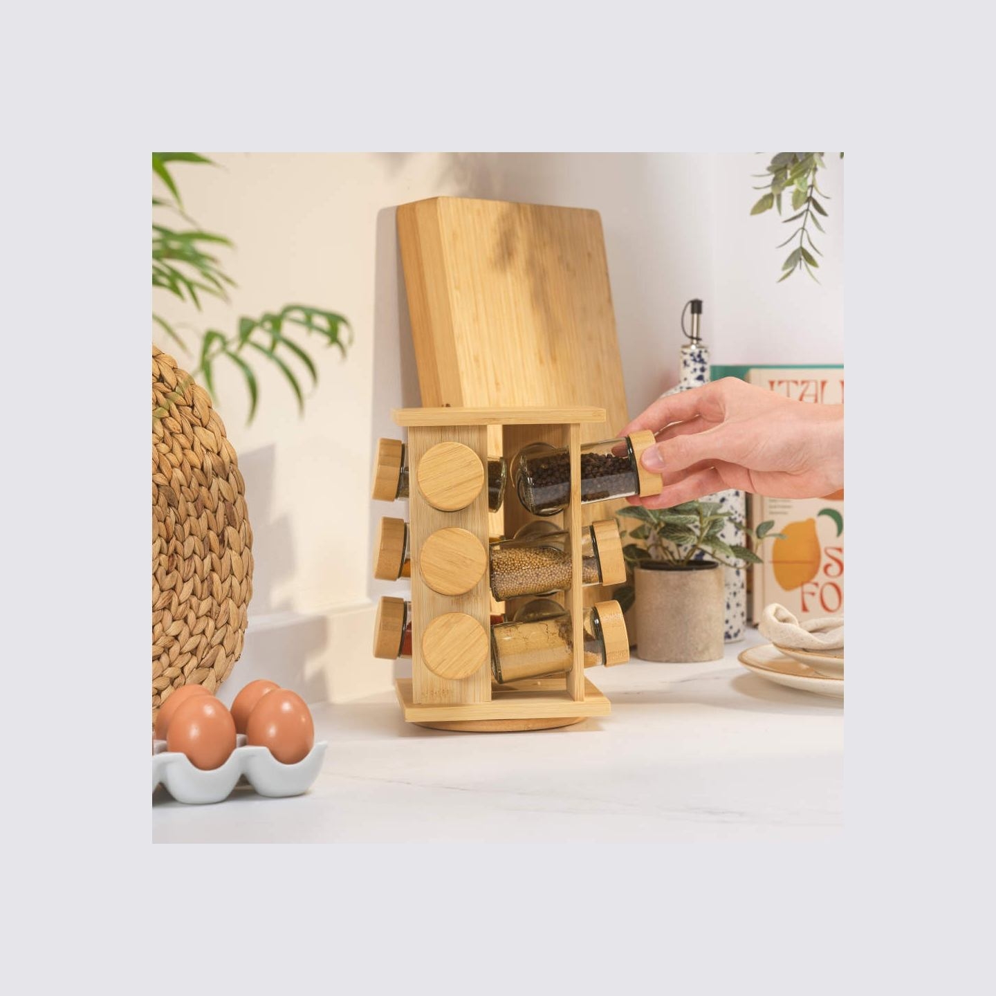 Salter BW14238 Bamboo Rotating Spice Rack