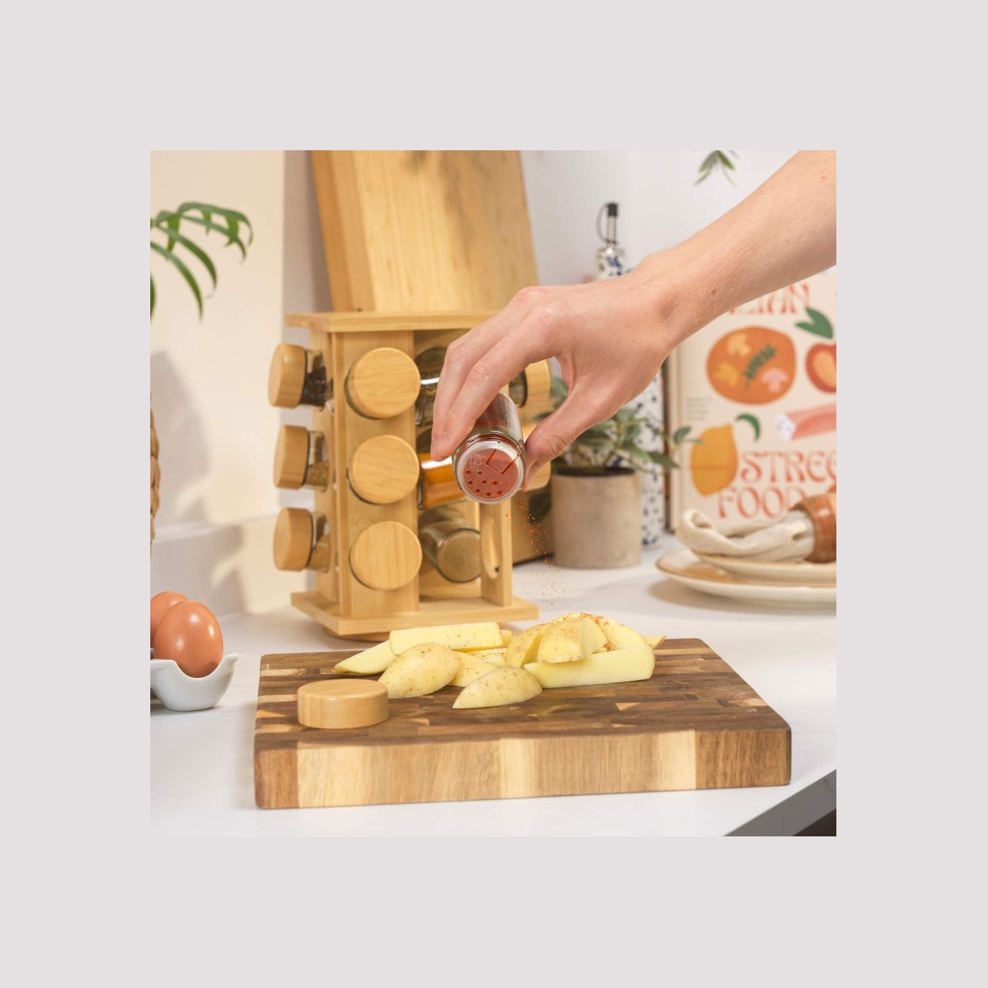 Salter BW14238 Bamboo Rotating Spice Rack