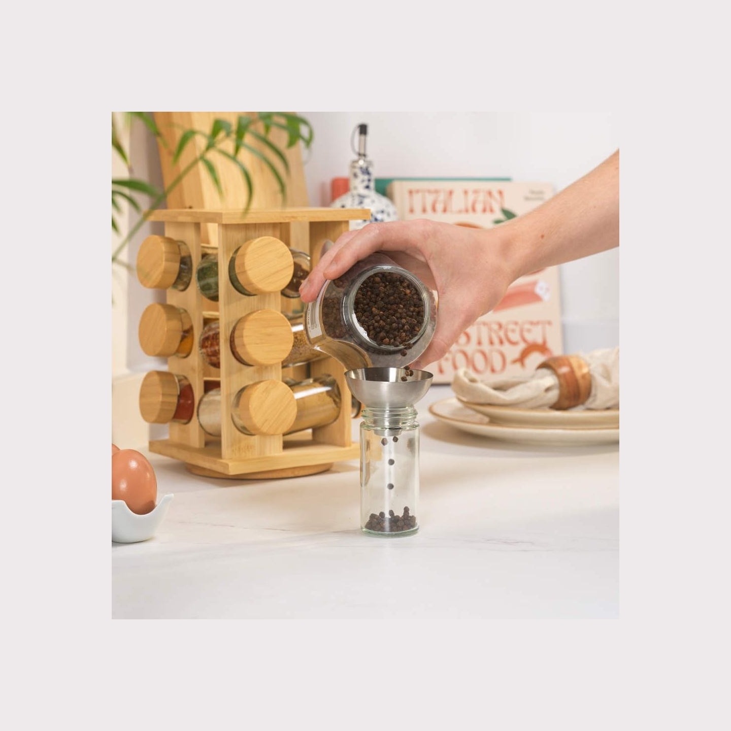 Salter BW14238 Bamboo Rotating Spice Rack