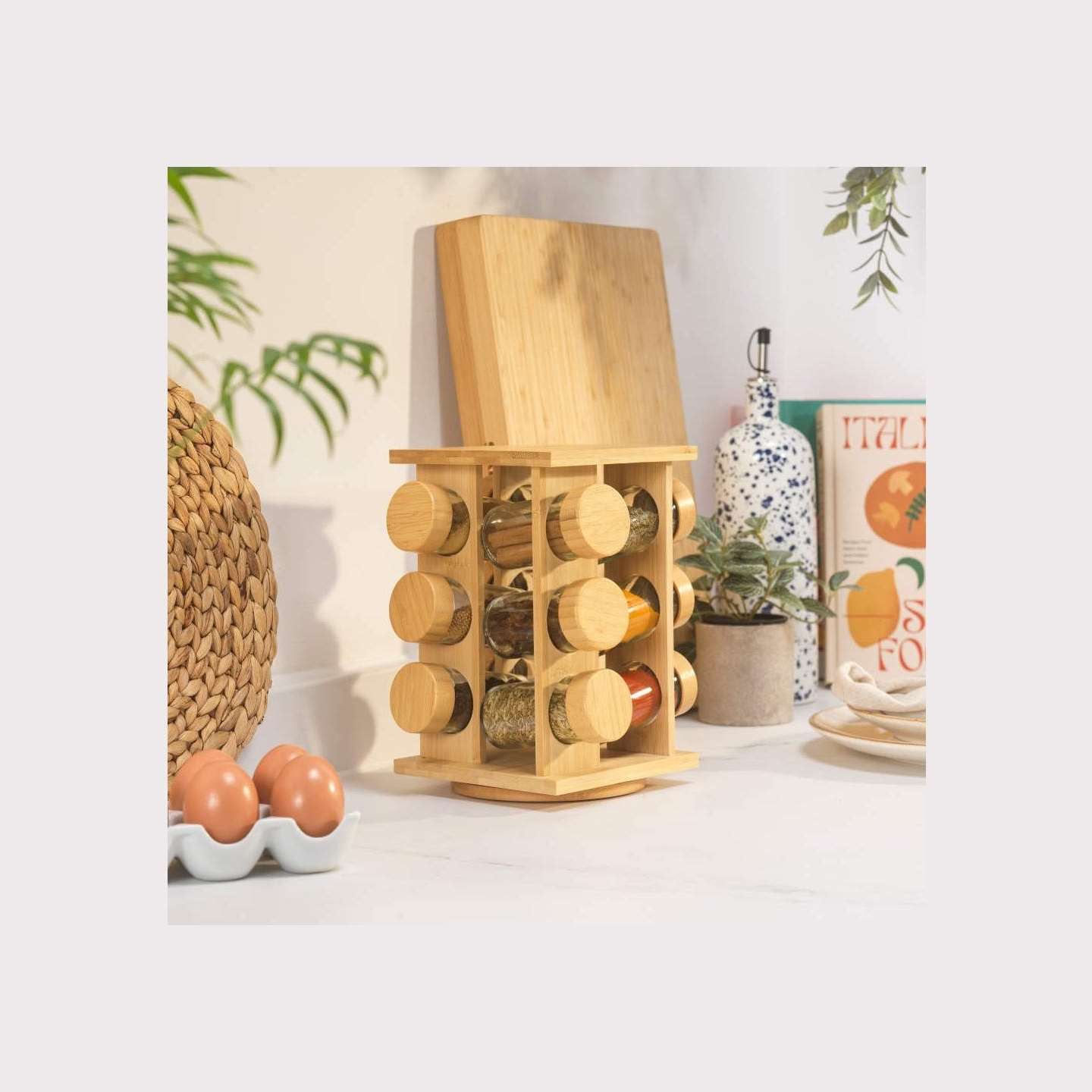 Salter BW14238 Bamboo Rotating Spice Rack