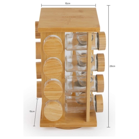 Salter BW127771 Bamboo Rotating Spice Rack