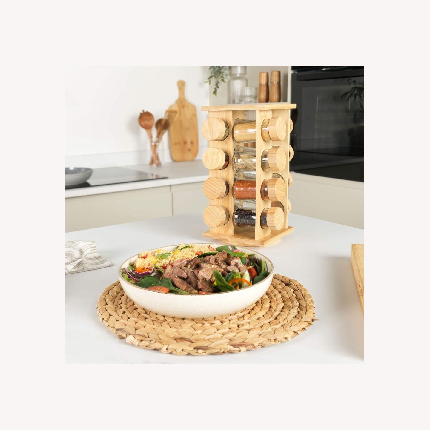 Salter BW127771 Bamboo Rotating Spice Rack