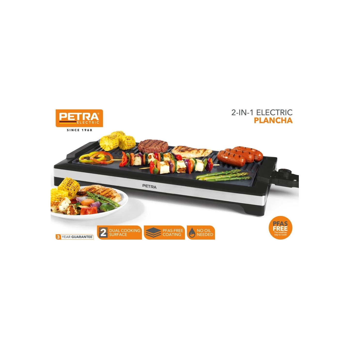 Petra PT6244VDE 2-in-1 Electric Plancha