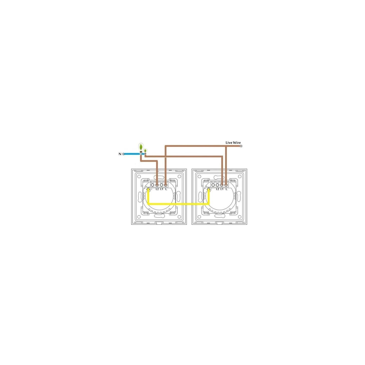 Spring One Gang, One Way Touch Switch, Glass Black