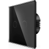 Spring Two Gang, One Way Touch Switch, Glass Black