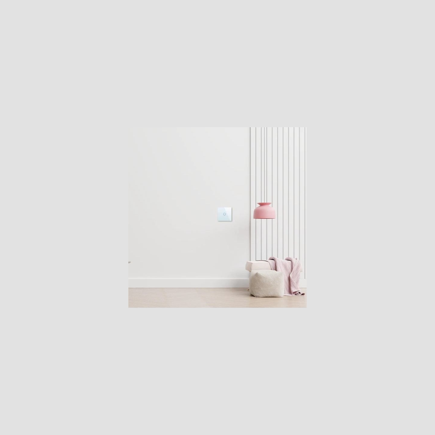 Spring One Gang, One Way Touch Switch, Glass White