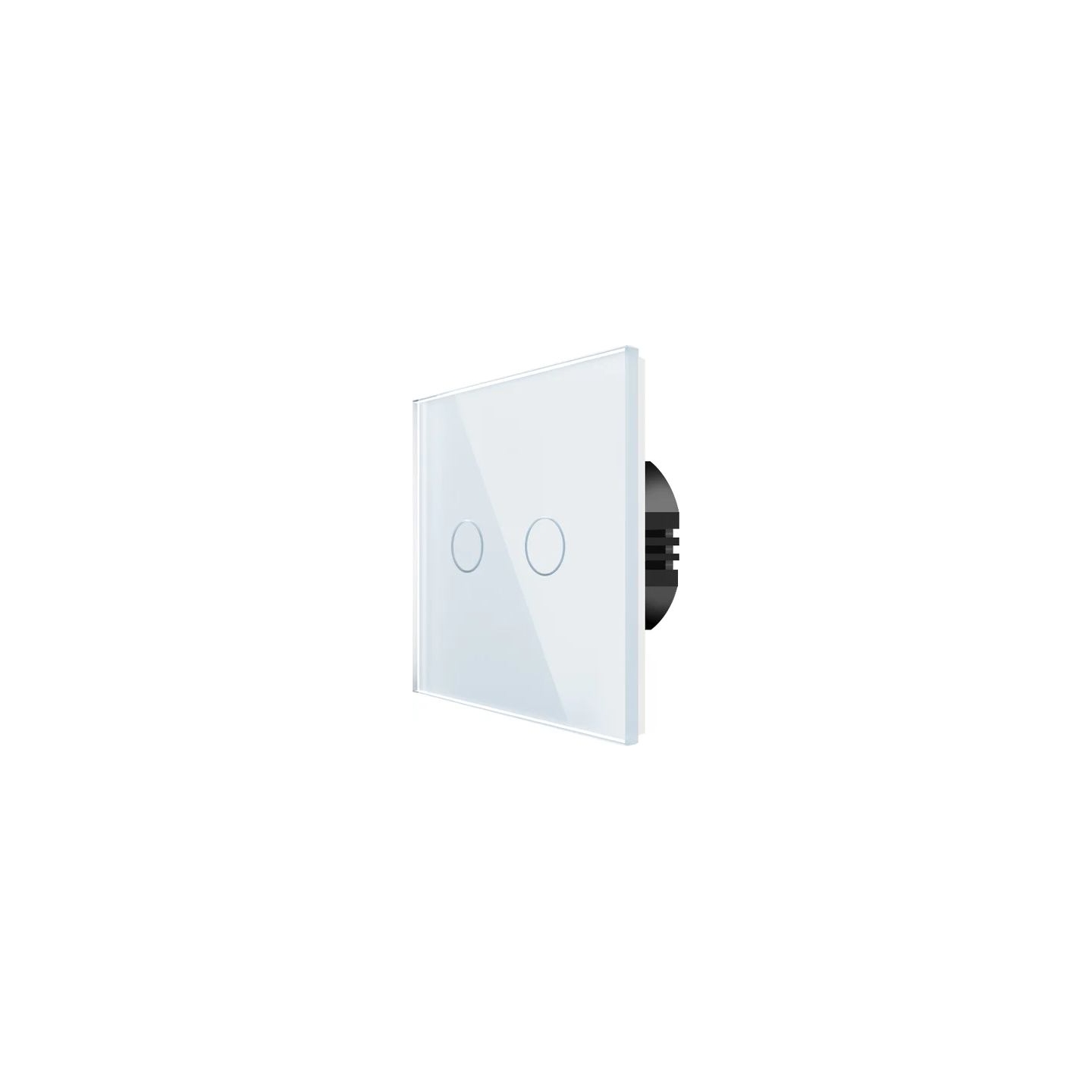 Spring Two Gang, One Way Touch Switch, Glass White