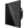 Spring Three Gang, One Way Touch Switch, Glass Black