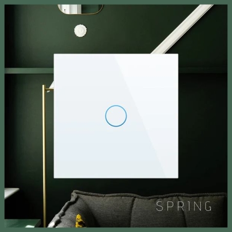 Spring Three Gang, One Way Touch Switch, Glass White