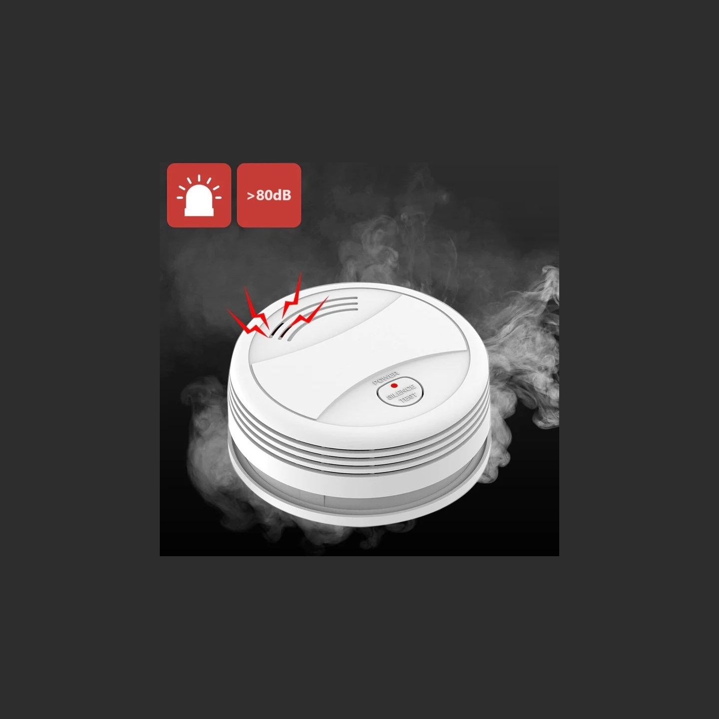 Spring Smart WiFi Photoelectric Smoke Detektor, White