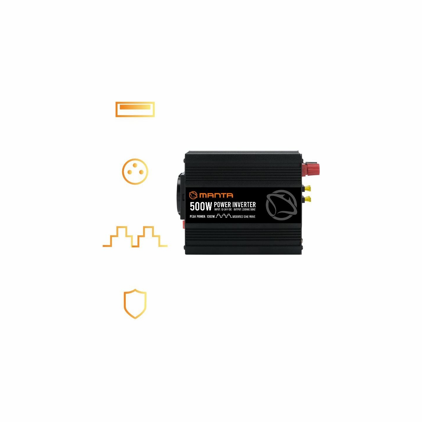 Manta MPI500M Power Inverter 500W/1000W DC to AC