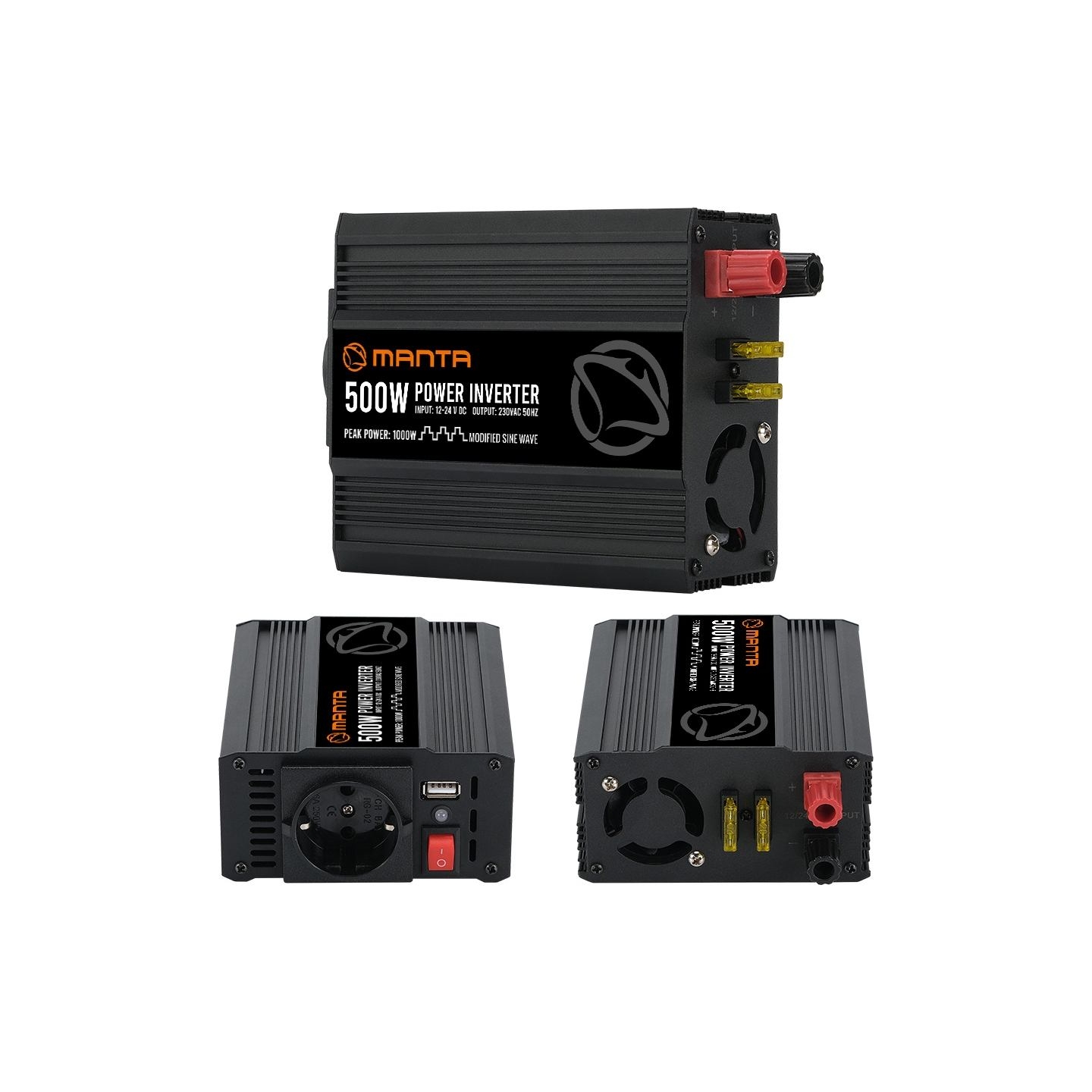 Manta MPI500M Power Inverter 500W/1000W DC to AC