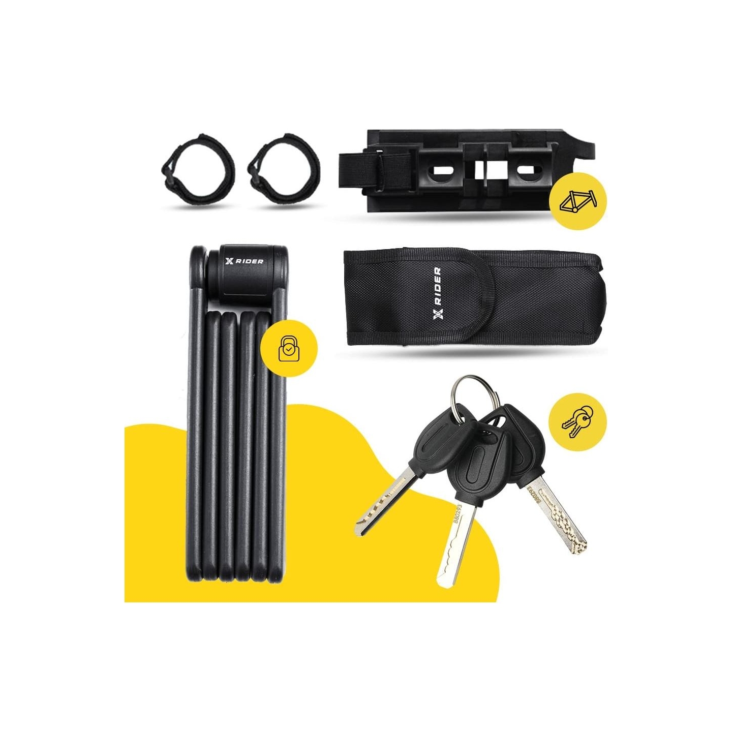 Manta XRIDER XR00FL01 Segmented Folding Bike Lock for Frame