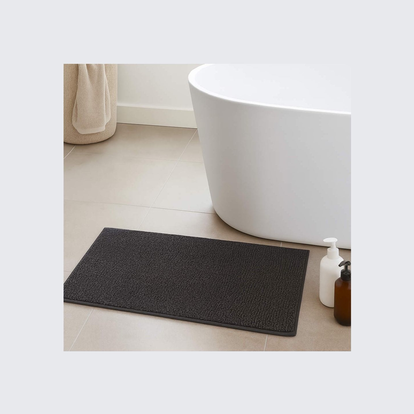 Beldray LA00000099CHEU7 Anti-mould Memory Foam Bath Mat 50 x 80 cm, Grey