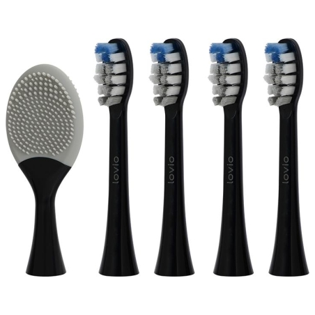 Lovio LVTB124BK-HM SonicProtect PRO Toothbrush Heads Medium Black
