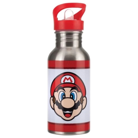 Paladone Super Mario Metal Water Bottle with Straw