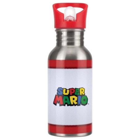 Paladone Super Mario Metal Water Bottle with Straw