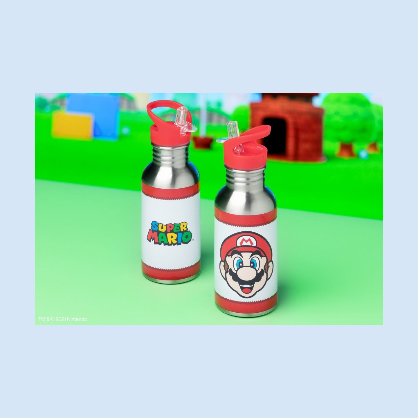 Paladone Super Mario Metal Water Bottle with Straw