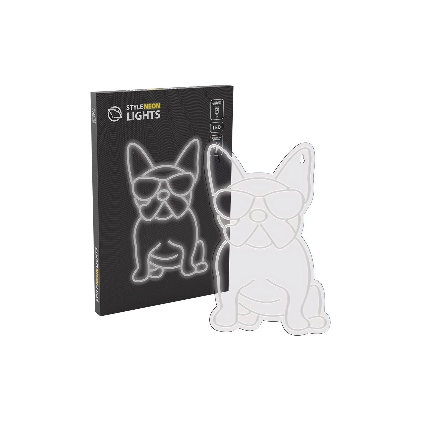 Manta SNL66WH Style Neon Lights FRENCH BULLDOG White