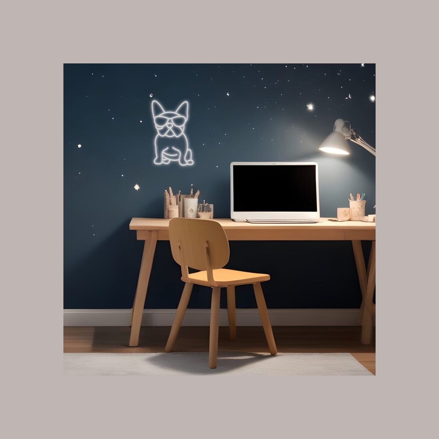 Manta SNL66WH Style Neon Lights FRENCH BULLDOG White