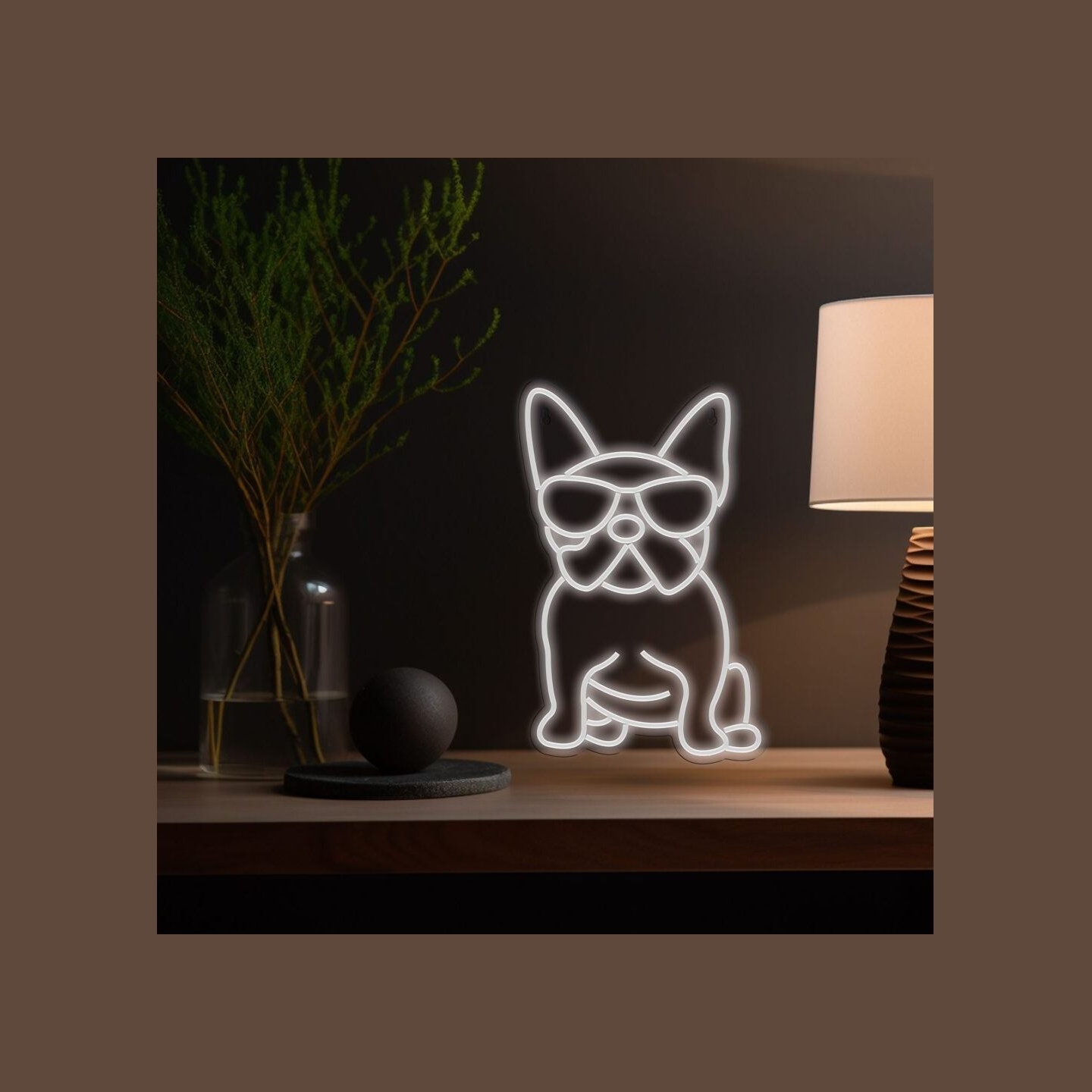 Manta SNL66WH Style Neon Lights FRENCH BULLDOG White