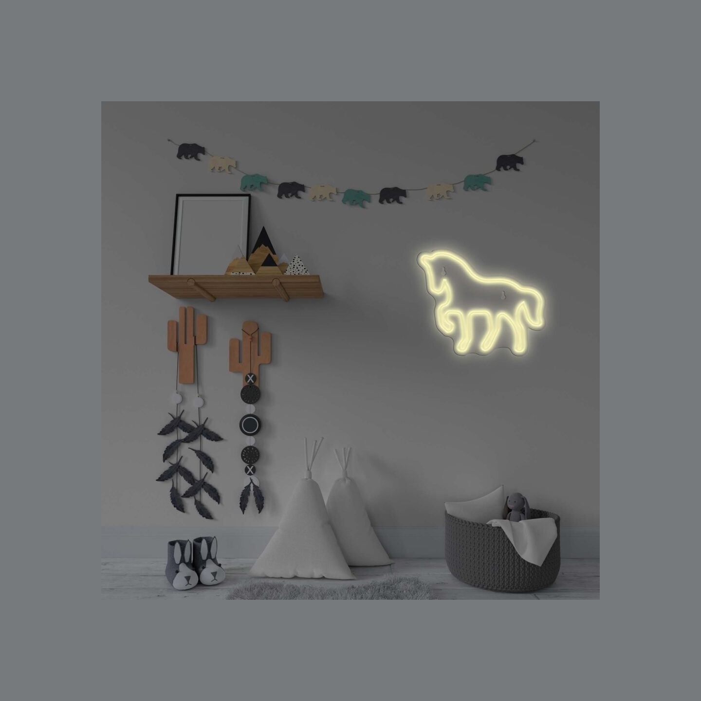 Manta SNL103WH Style Neon Lights HORSE  White