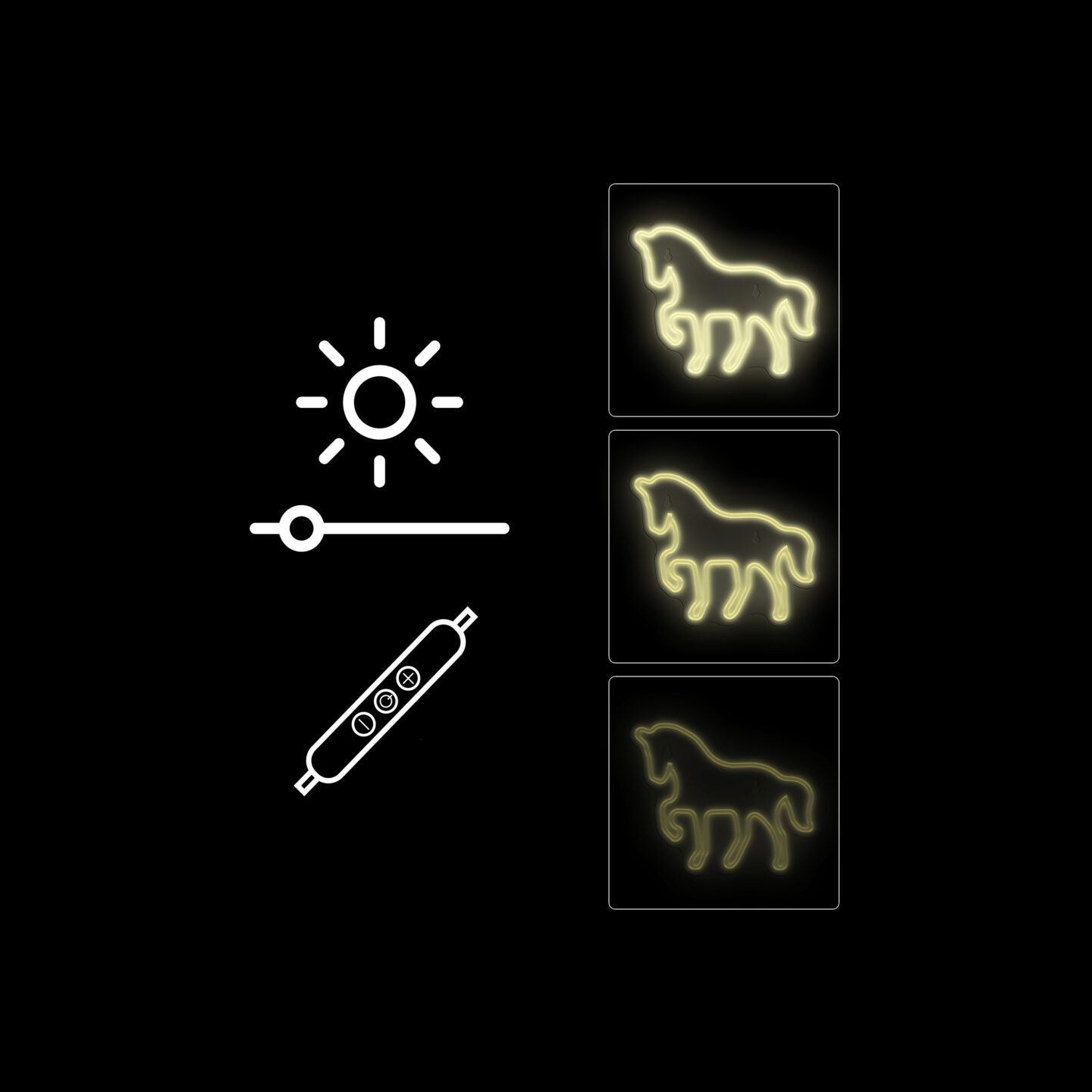 Manta SNL103WH Style Neon Lights HORSE  White