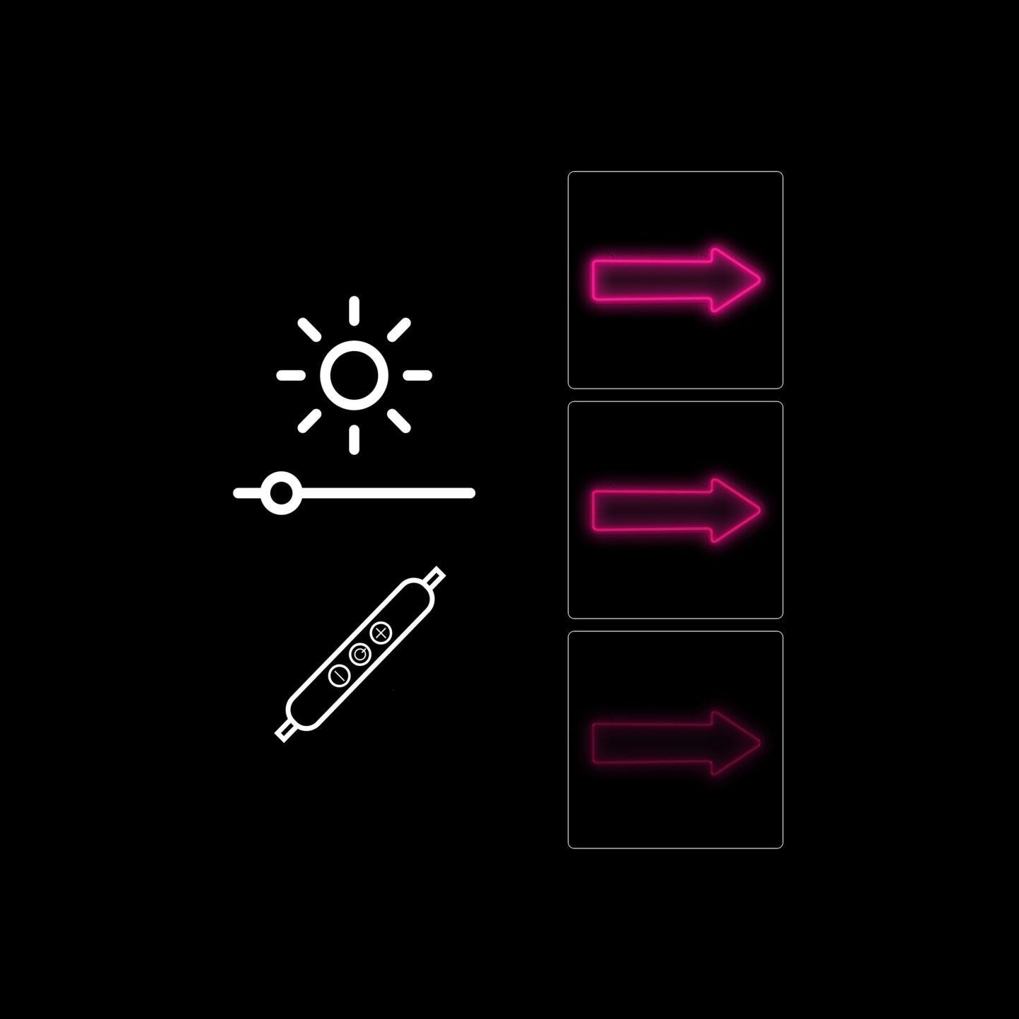 Manta SNL107PK Style Neon Lights ARROW  pink