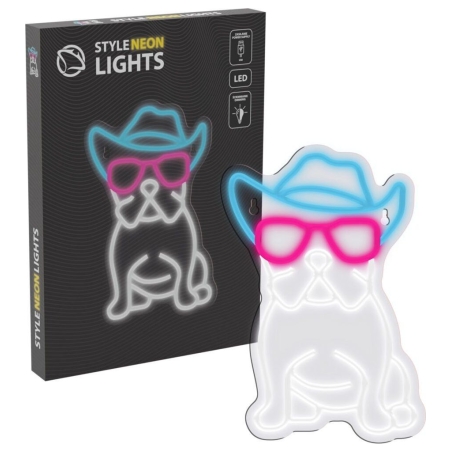 Manta SNL114MT Style Neon Lights BULDOG WITH GLASSES