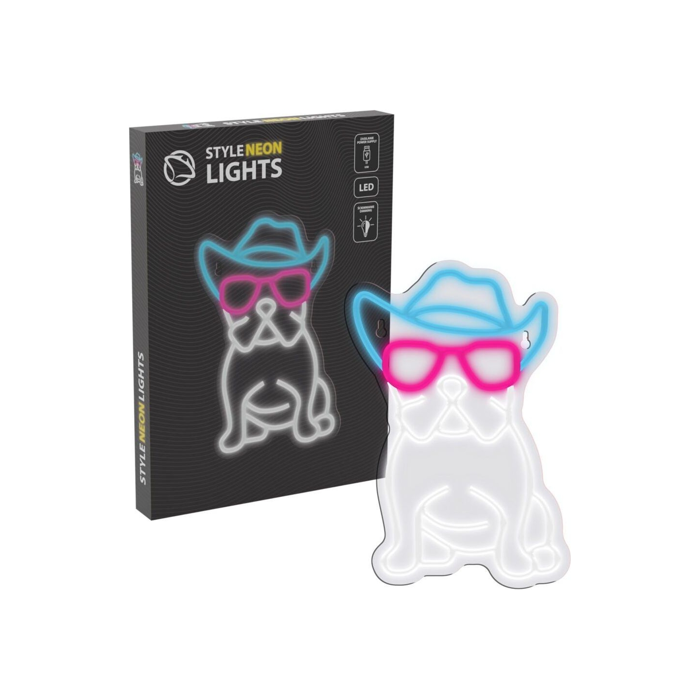 Manta SNL114MT Style Neon Lights BULDOG  WITH GLASSES